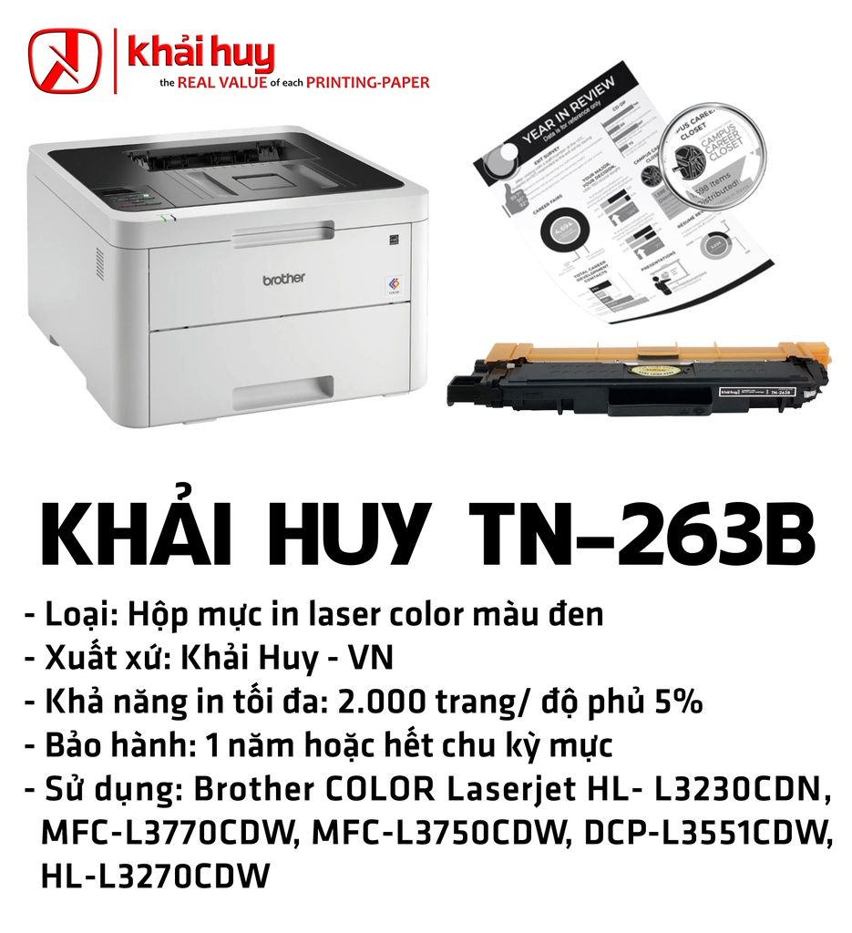 HỘP MỰC IN TONER KHẢI HUY TN-263 BLACK