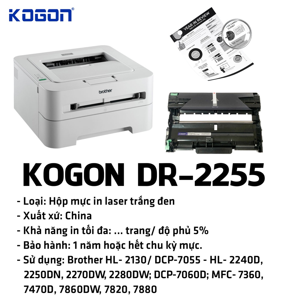 HỘP TRỐNG IN LASER KOGON DR-2255