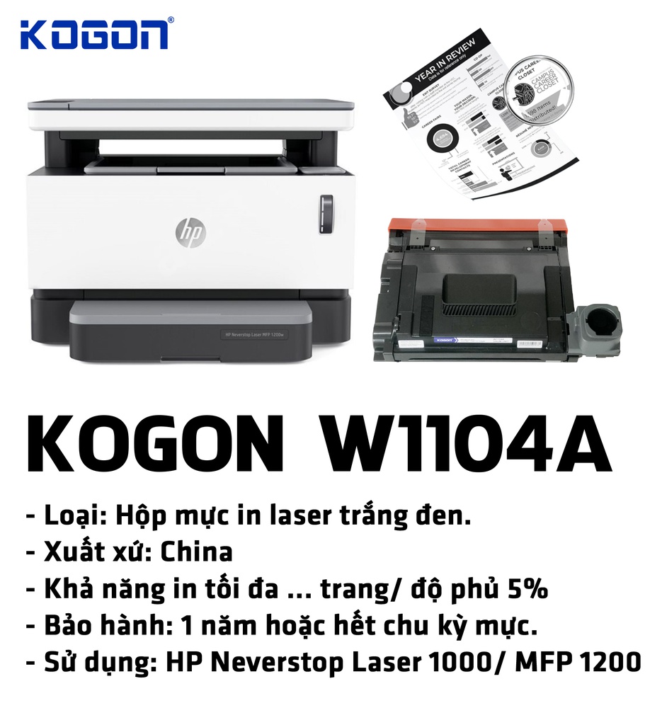 HỘP TRỐNG IN LASER KOGON W1104A