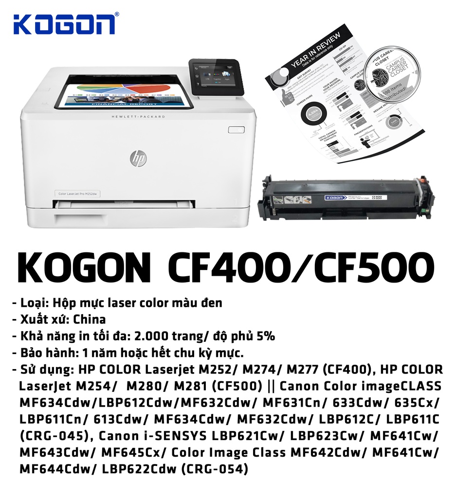 HỘP MỰC IN LASER KOGON CF400/CF500