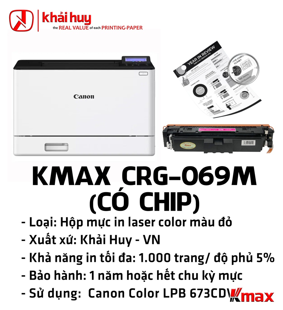HỘP MỰC IN LASER KMAX CRG-069M (CÓ CHIP)