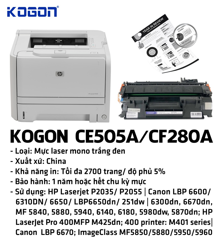 HỘP MỰC IN LASER KOGON CE505A/ CF280A