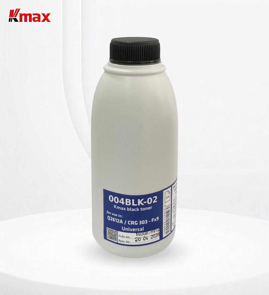 Mực nạp laser KMAX 004BLK-02 (140gr, black, có từ) - Dùng cho hộp mực máy in 1010/ 2015 * LBP 2900