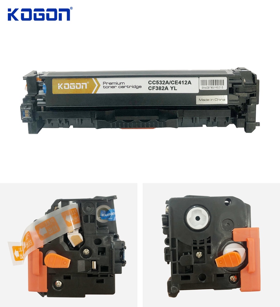 Hộp mực in laser KOGON PLATINUM CC532A/CE412A/CF382A Universal (2.8K, yellow, có chíp) - Dùng cho máy CP2020/ 2025