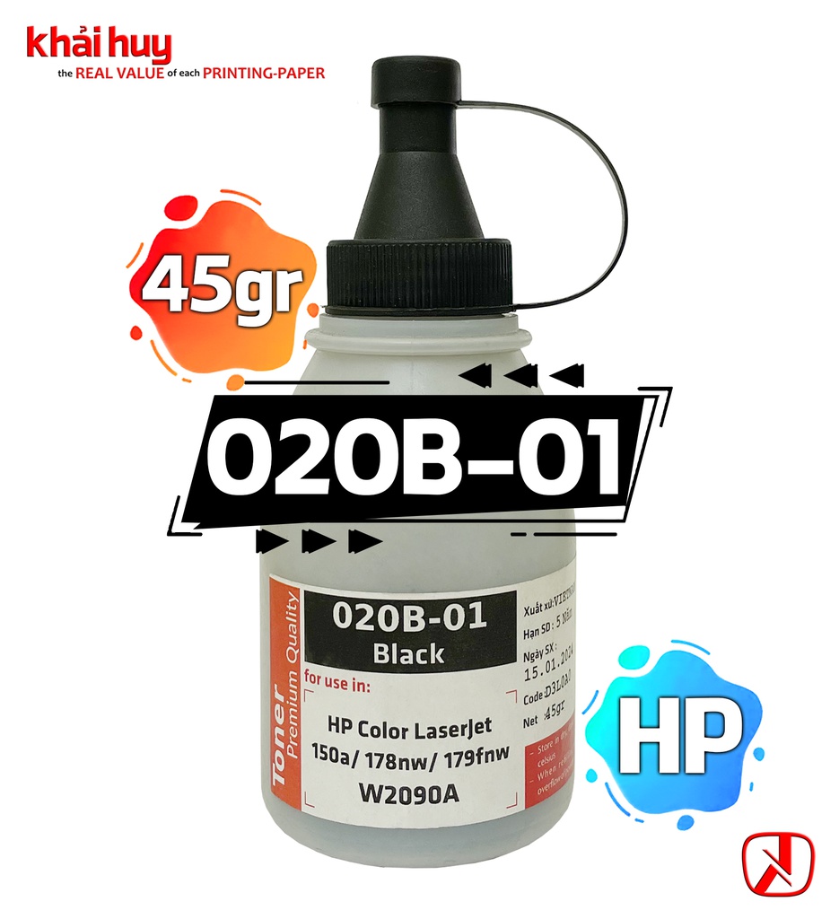 CHAI MỰC NẠP BỘT KHẢI HUY 020B-01