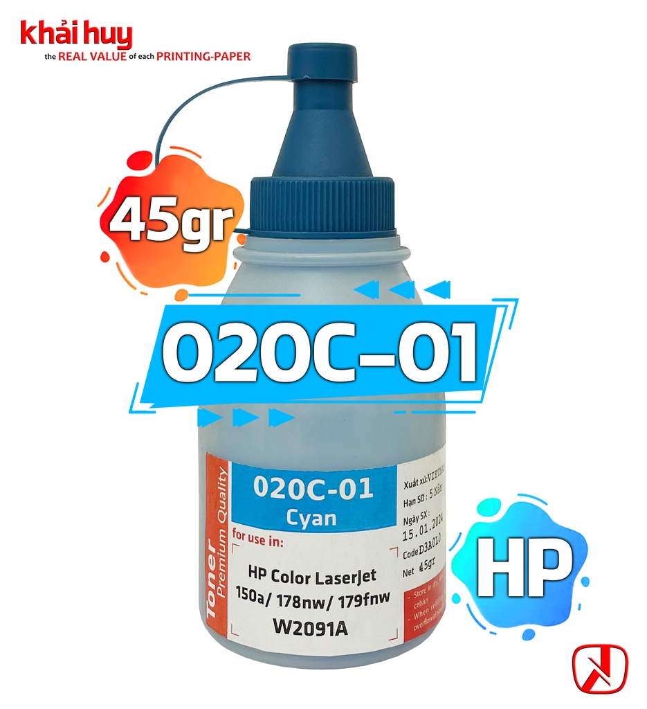 CHAI MỰC NẠP BỘT KHẢI HUY 020C-01