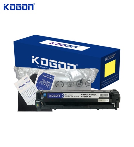 [HMUCLSR1561/403] Hộp mực in laser KOGON CB542A/CE322A/CF212A Universal (1.8K, yellow, có chíp) - Dùng cho máy CP1215/ 1510/ 1518